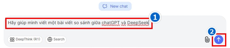 Cách 1: Nhập yêu cầu vào khung chat và gửi
