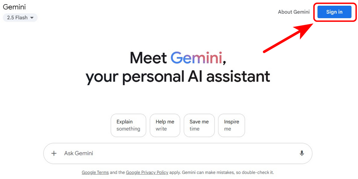 Bước 2: Nhấn Sign In để đăng nhập với tài khoản Google có sẵn