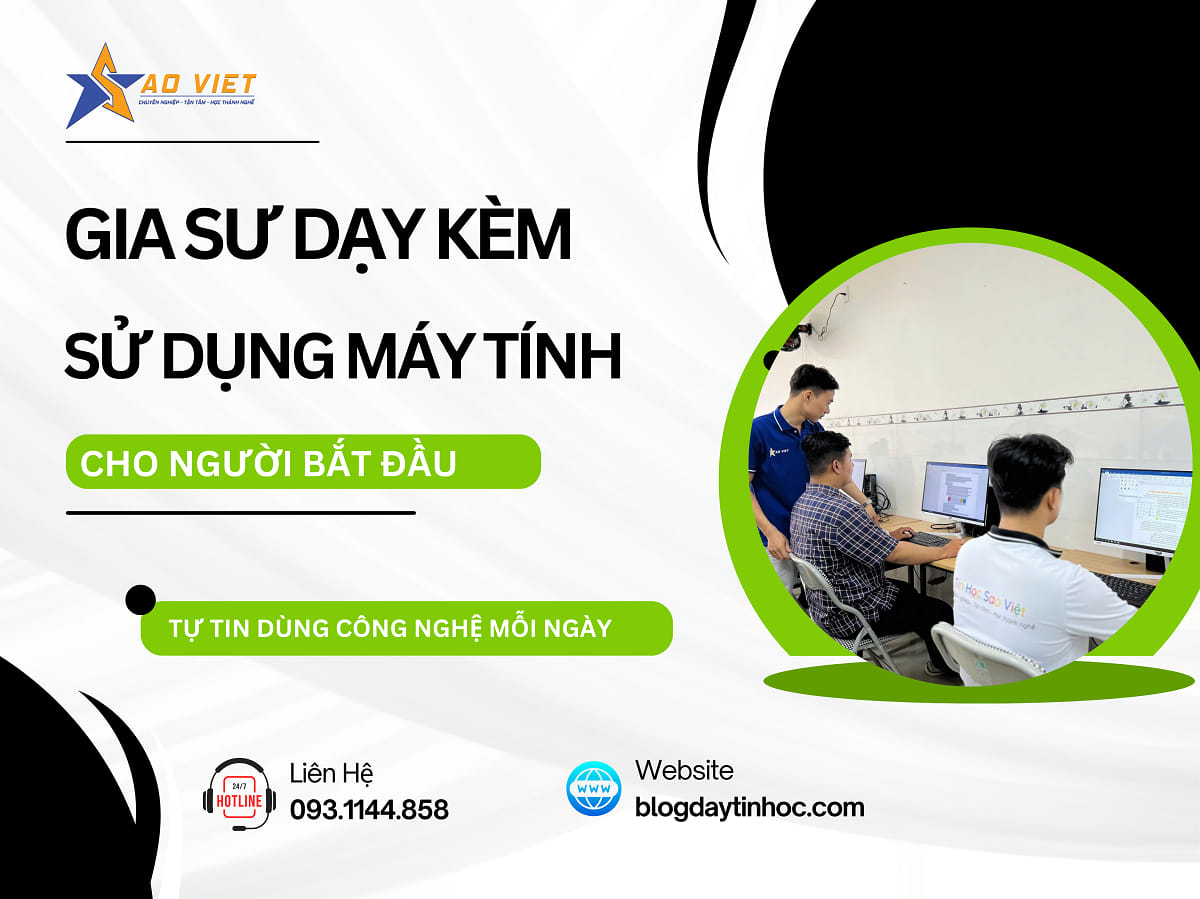 Gia sư dạy kèm máy tính cho người lớn tuổi tại TPHCM