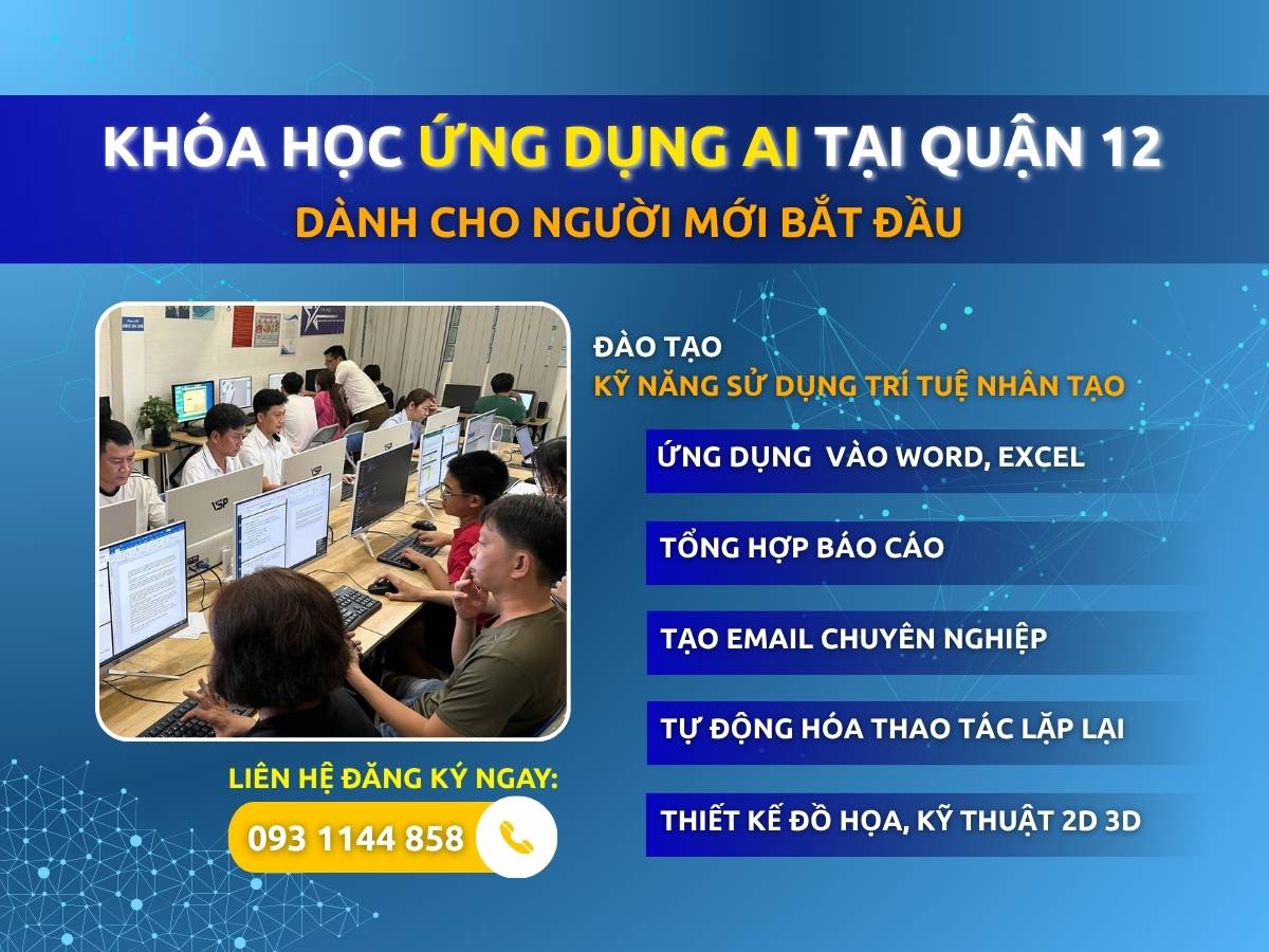 Khóa Học ứng dụng AI tại quận 12