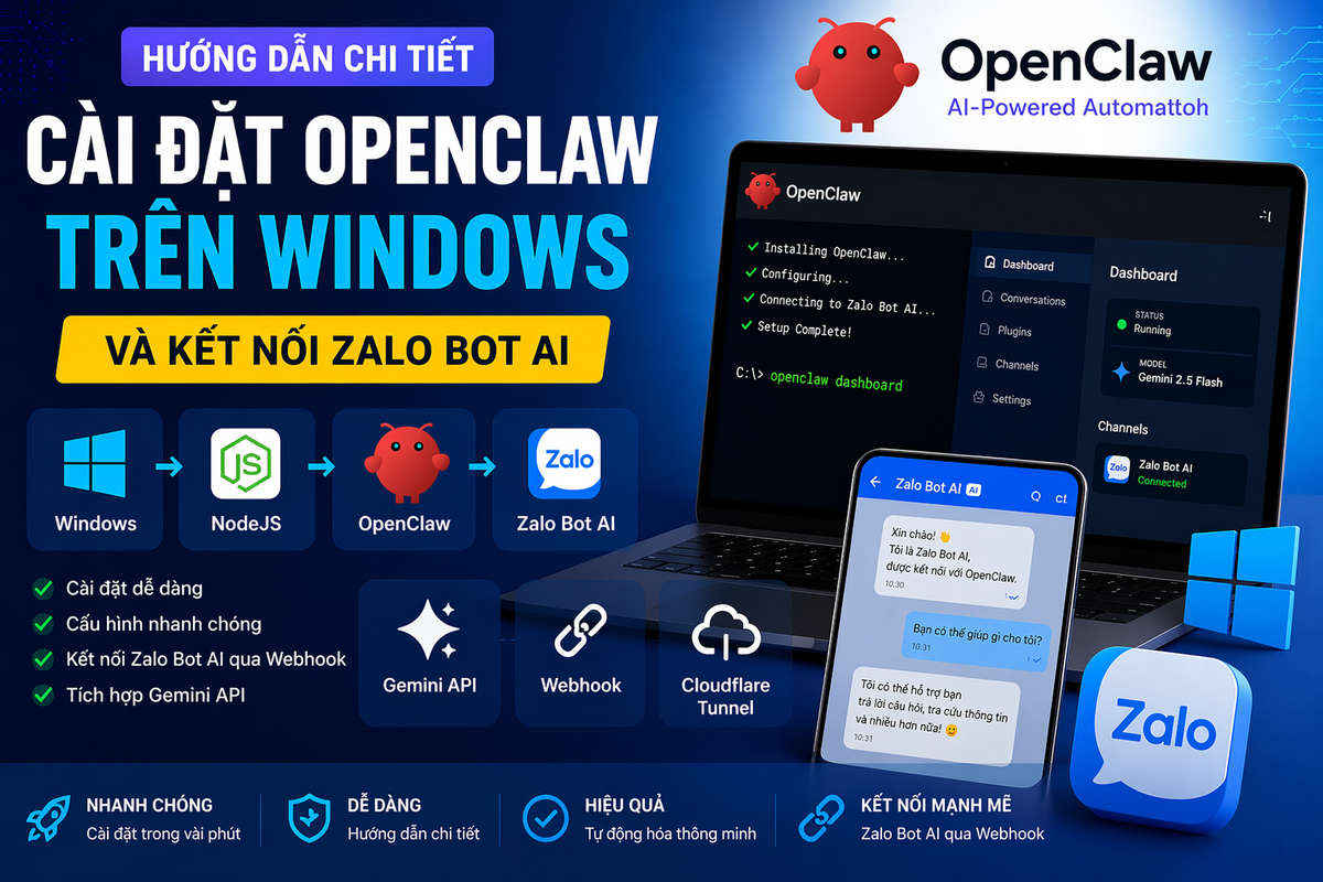 Cách cài OpenClaw và tạo chatbot Zalo AI đơn giản cho người mới