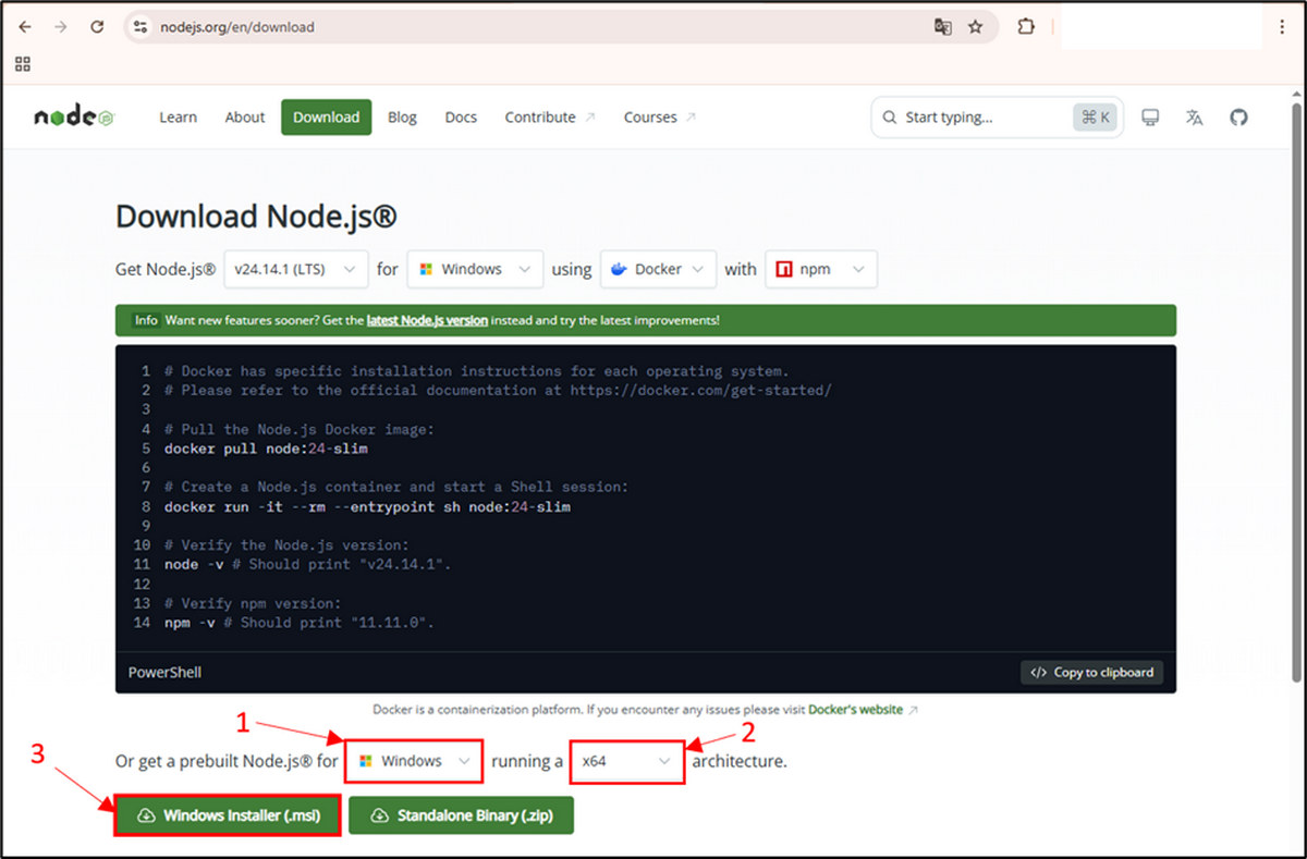 Cài đặt NodeJS