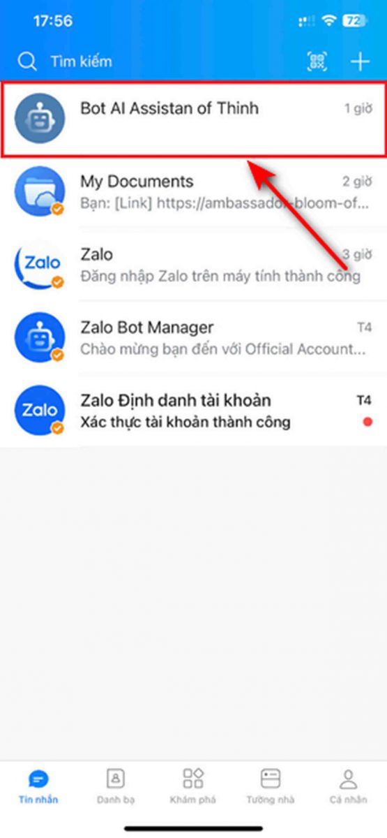 Hướng dẫn xác thực Zalo bot