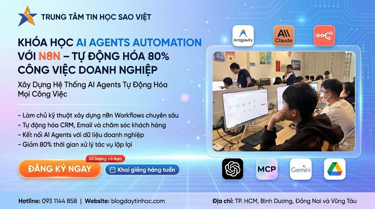khóa học AI Agents automation với n8n tự động hóa cho doanh nghiệp