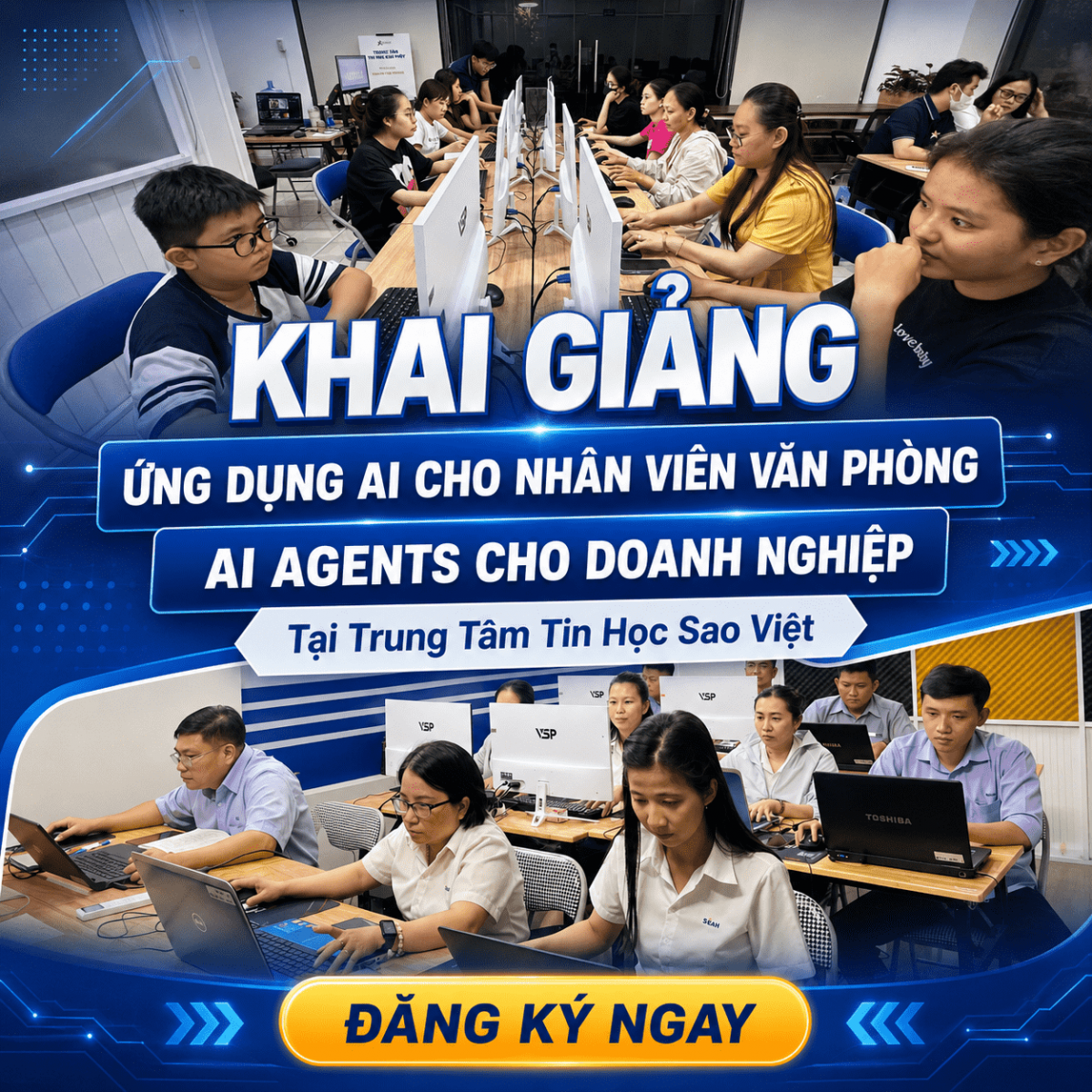 Khai giảng cho khóa học Ứng Dụng AI Cho Nhân Viên Văn Phòng và AI Agents cho doanh nghiệp