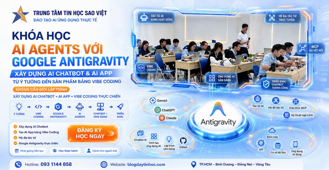 khóa học google antigravity xây dựng AI Agents Tạo Chatbot AI VibeCoding