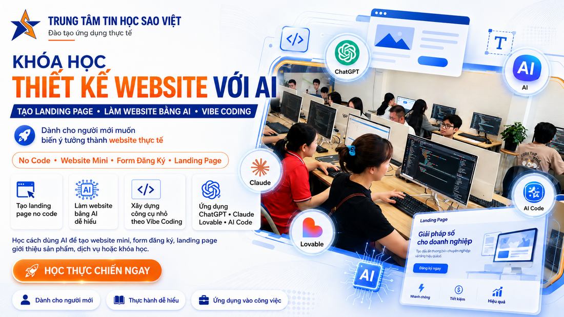 Khóa học thiết kế website với AI