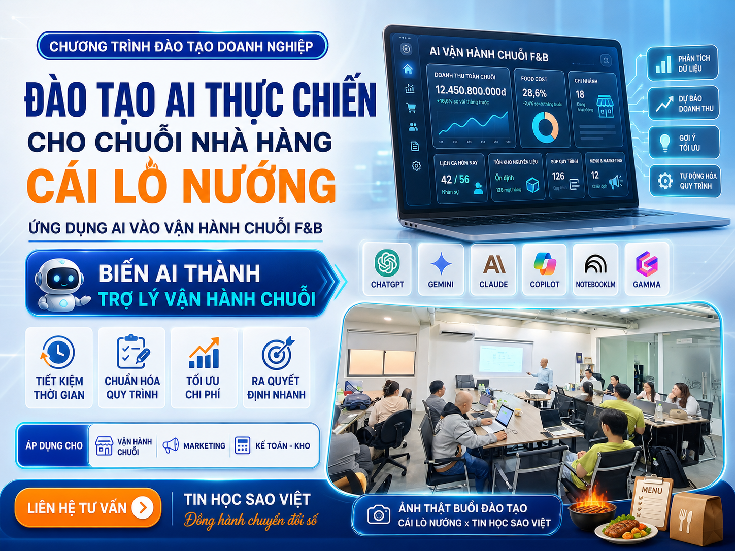 Đào tạo AI thực chiến cho chuỗi nhà hàng Cái Lò Nướng