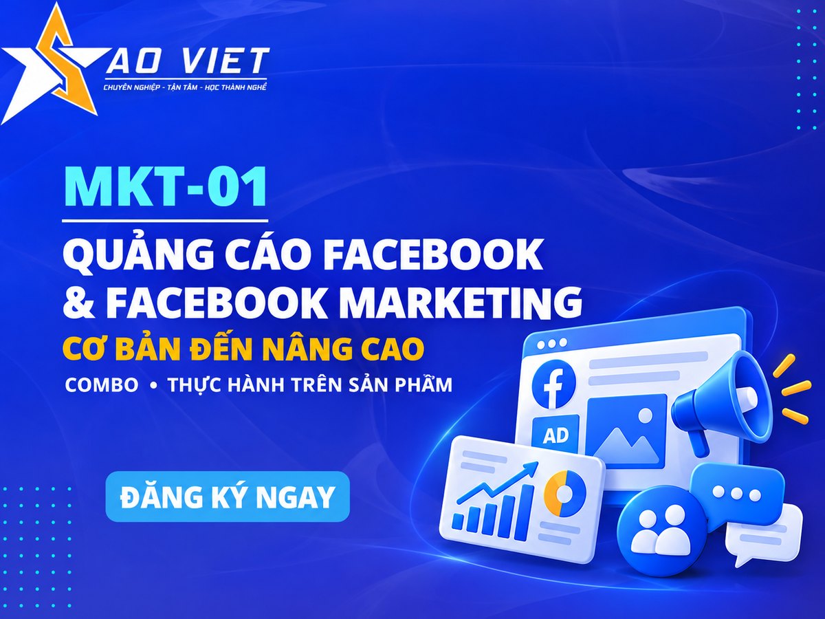 Đồ họa combo MKT-01 cơ bản đến nâng cao với biểu tượng quảng cáo, biểu đồ và trò chuyện khách hàng