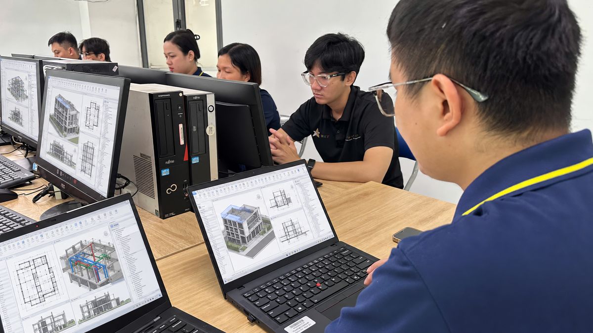 Lớp học Revit thực tế tại Tin học Sao Việt