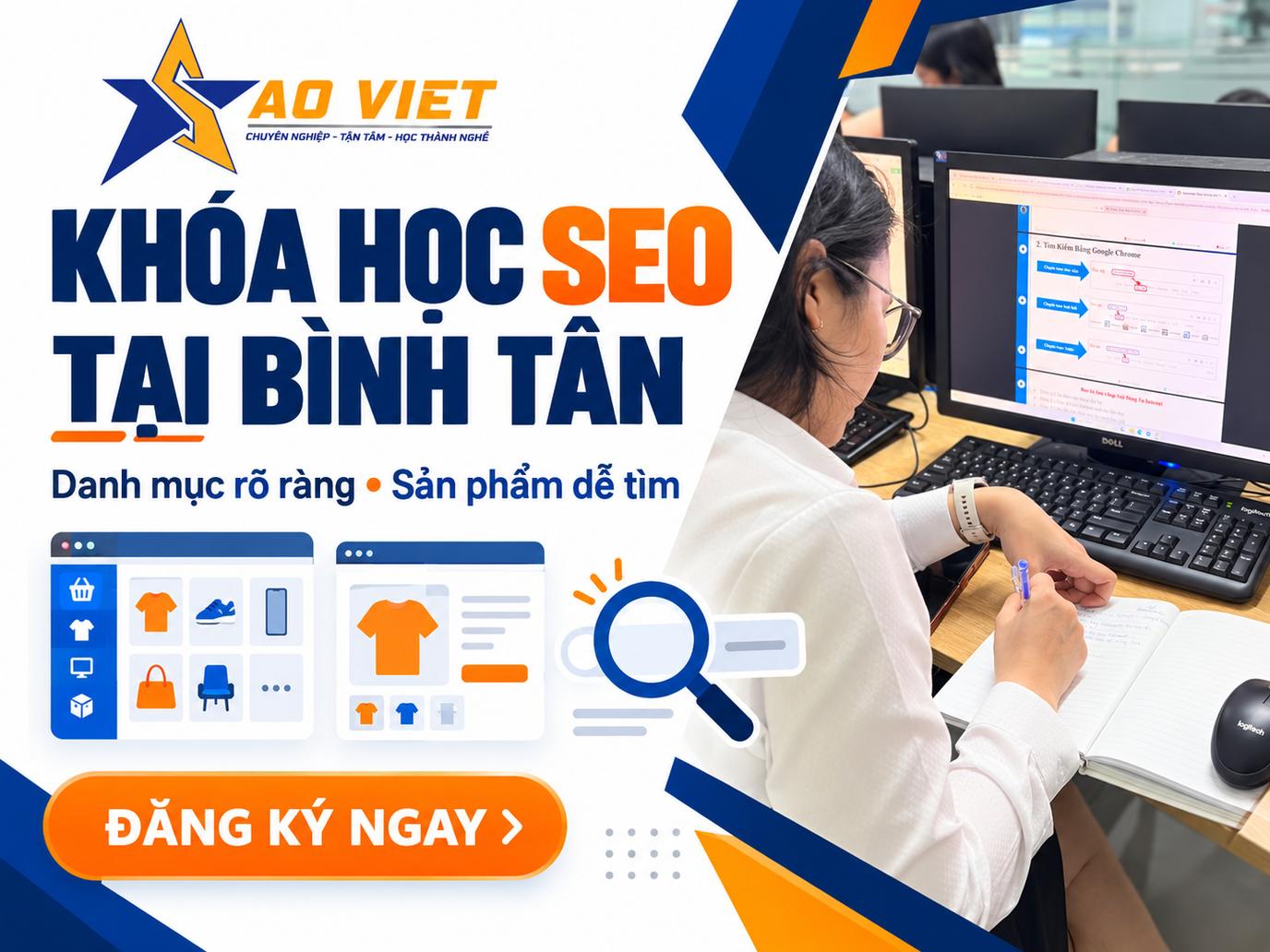 Khóa học SEO tại Bình Tân – danh mục và trang sản phẩm