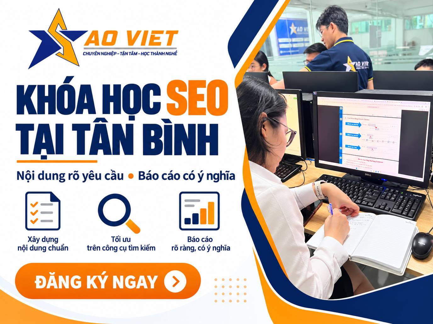 Khóa học SEO tại Tân Bình – nội dung và báo cáo website