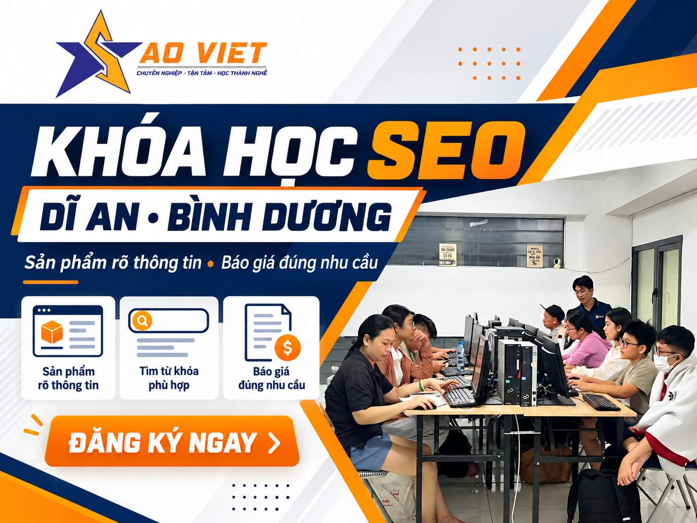 Khóa học SEO tại Dĩ An Bình Dương – sản phẩm và nội dung báo giá