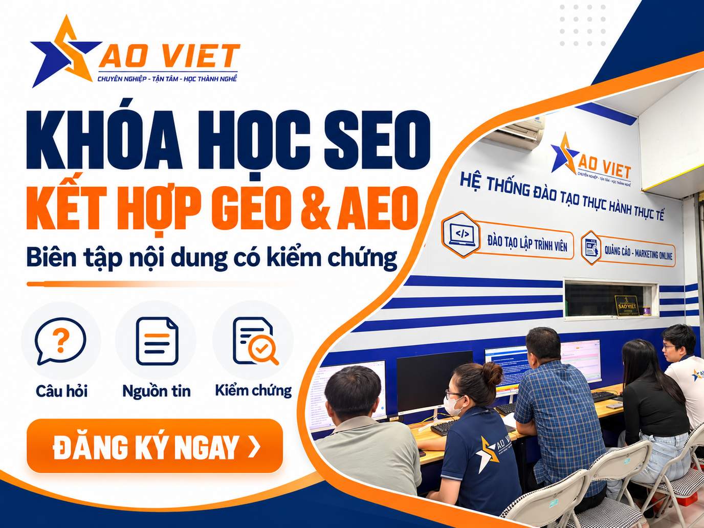 Khóa học SEO kết hợp GEO và AEO – thực hành biên tập nội dung