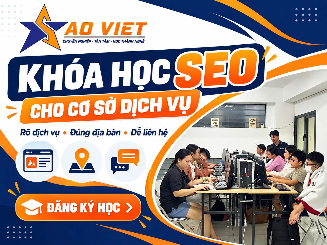 Khóa học SEO cho cơ sở dịch vụ – nội dung website và địa bàn phục vụ