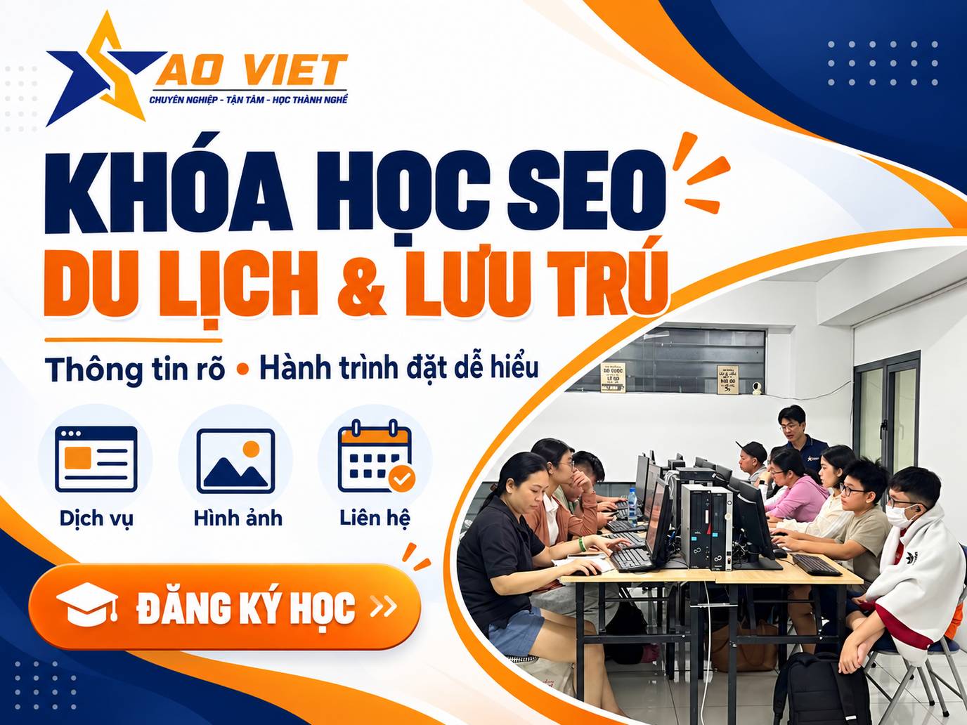 Khóa học SEO du lịch và lưu trú – thông tin dịch vụ và hành trình đặt