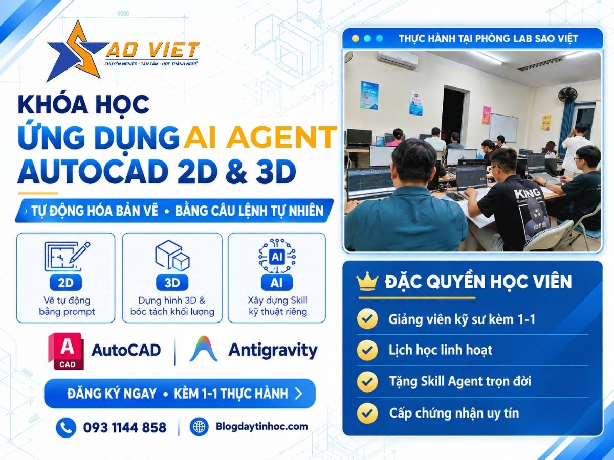 Khóa học ứng dụng AI agent trong autocad