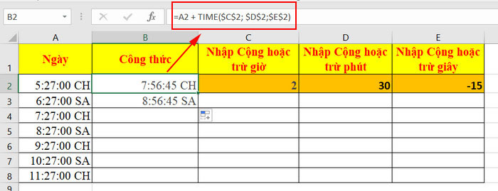 Cộng trừ số lần trong excel