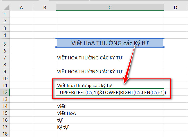 hàm viết hoa ký tự đầu