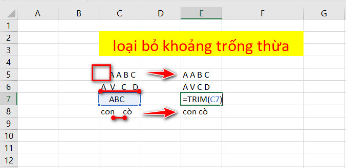 bỏ khoảng trống thừa