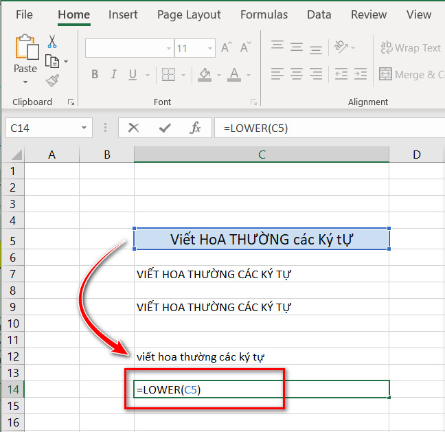 hàm chuyển ký tự hoa sang thường